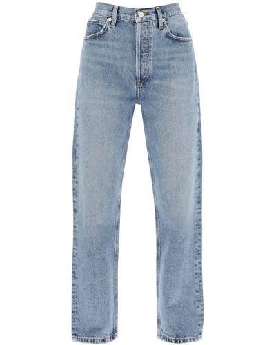 Agolde Straight Leg Jeans From The 90's With High Waist - Blue