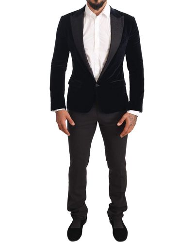 Dolce & Gabbana Elegant Two-Piece Velvet Suit - Black