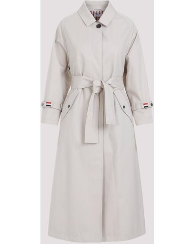 Thom Browne Khaki Unconstructed Raglan Polyester Trench - Multicolor