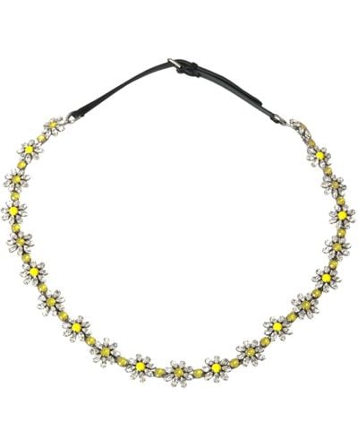 Dolce & Gabbana Black Daisy Crystal Dauphine Waist Belt - Metallic