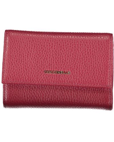 Coccinelle Elegant Leather Tri-Fold Wallet - Red