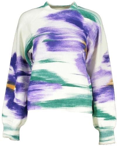 Desigual Elegant Crew Neck Sweater With Contrast Detailing - Green