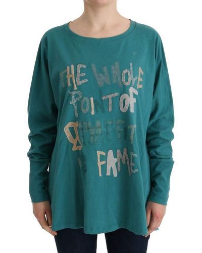 John Galliano Green Cotton Oversized Sweater