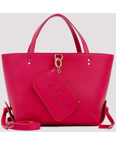 Chloé Pink Leather Small East West Tote