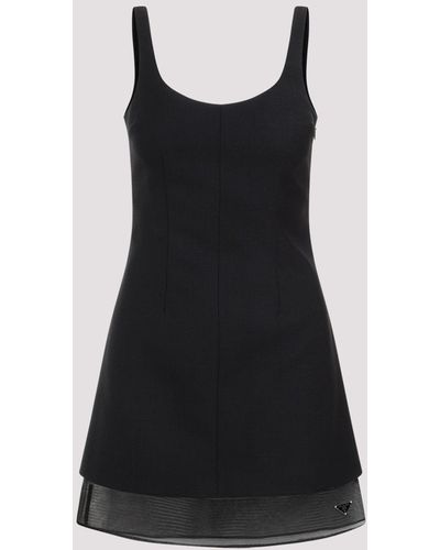 Prada Black Wool Midi Dress