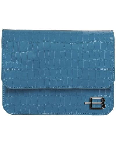 Baldinini Light Blue Leather Di Calfskin Clutch Bag