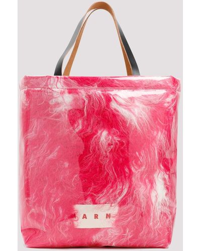 Marni Fuchsia Polyurethane Tote Bag - Pink