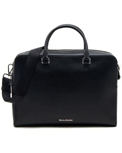 Baldinini Black Leather Di Calfskin Briefcase