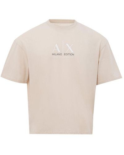 Armani Exchange Cotton T-Shirt - Natural