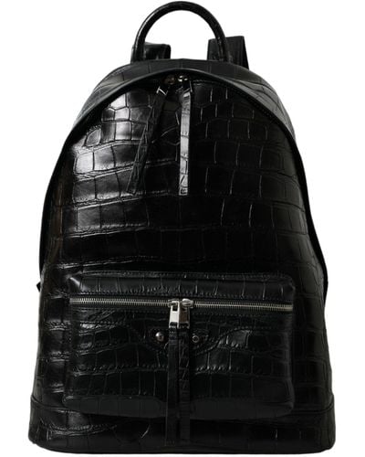 Balenciaga Exquisite Alligator Skin Luxury Backpack - Black