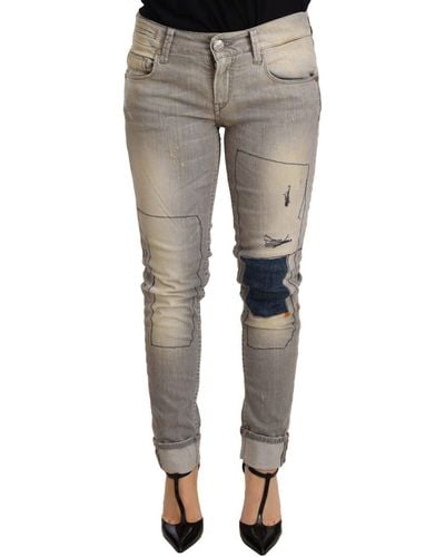 Acht Chic Slim Fit Wash Denim Jeans - Gray