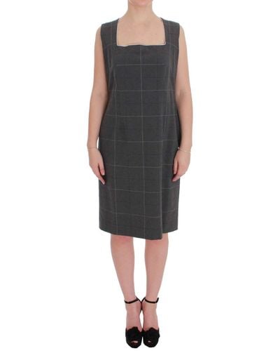 Bencivenga Elegant Checkered Cotton-Blend Suit Set - Black