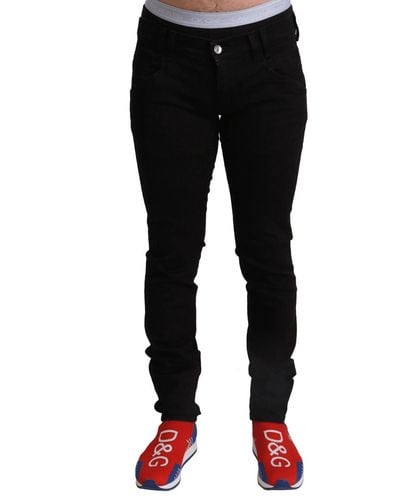 Dolce & Gabbana Cotton Skinny Denim Slim Fit Jeans - Black