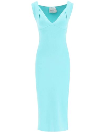 Roland Mouret Knit Fitted Midi Dress - Blue