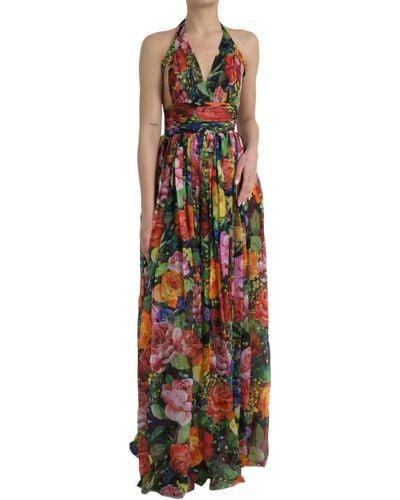 Dolce & Gabbana Chic Floral Maxi Slip Dres - Multicolour