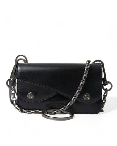 Dolce & Gabbana Sleek Leather Shoulder Bag - Black