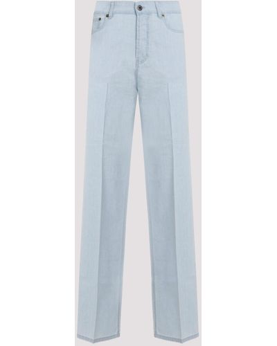 Miu Miu Light Blue Cotton Trousers