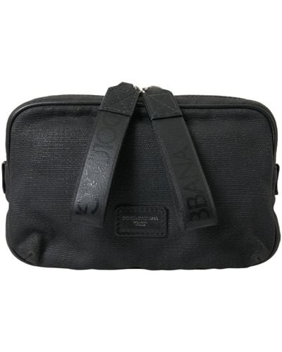 Dolce & Gabbana Sleek Black Canvas Belt Bag