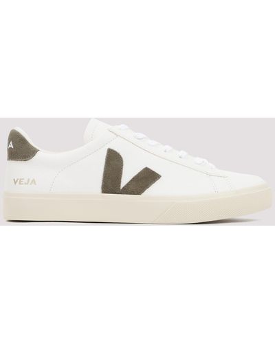Veja White And Khaki Campo Trainers