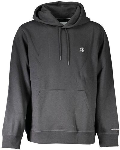 Calvin Klein Sleek Hooded Sweatshirt With Central Pocket - Black