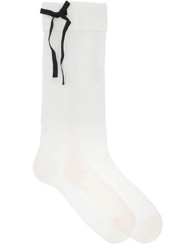 Maison Margiela Socks With Bows - White