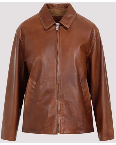 Prada Brown Lamb Leather Jacket