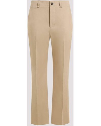 Saint Laurent Beige Cotton Pants - Natural