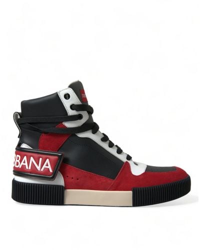 Dolce & Gabbana Miami High-top Leather Trainers - Red