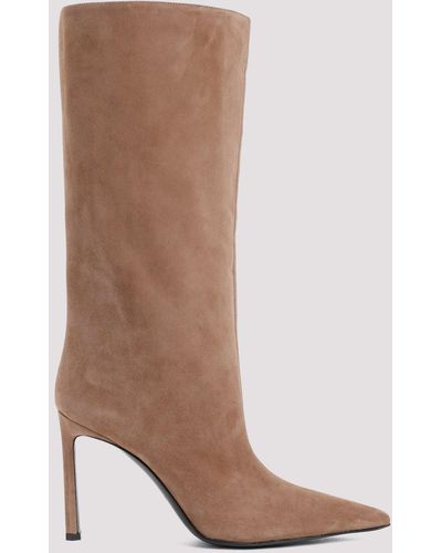 Sergio Rossi Brown Noisette Suede Leather Liya Boots
