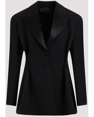 Givenchy Black Buttoned Virgin Wool Jacket