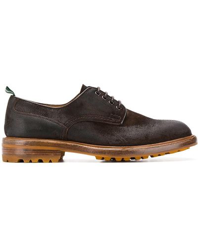 Green George Lace Up Derby Shoes - Brown