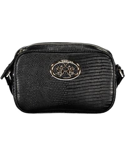 La Martina Sleek Shoulder Bag With Contrasting Details - Black