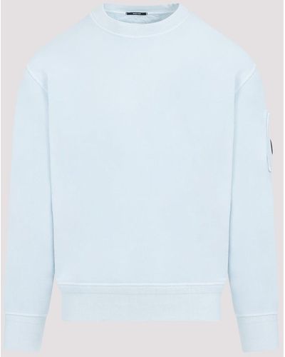 C.P. Company Starlight Blue Fleece Lens Cotton Sweatshirt - White