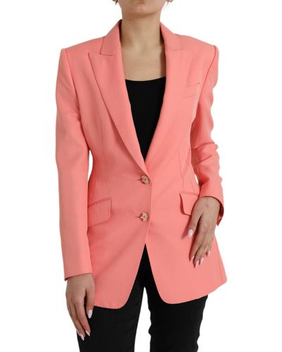Dolce & Gabbana Chic Peak Lapel Blazer - Pink