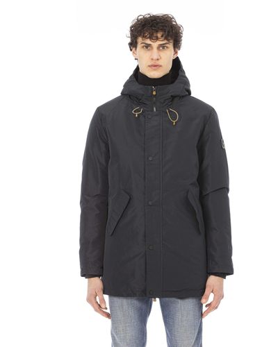 Baldinini Elegant Long Jacket With Monogram Detail - Black