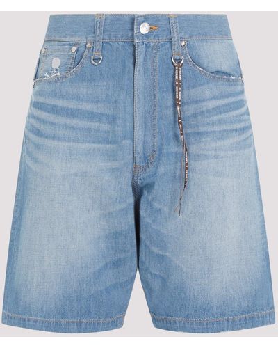 MASTERMIND WORLD Indigo Blue Cotton Waist Denim Shorts