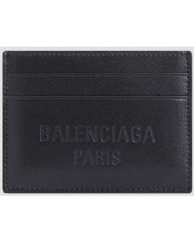 Balenciaga Black Leather Duty For Men Card Holder