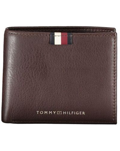 Tommy Hilfiger Elegant Leather Wallet With Contrast Detailing - Brown