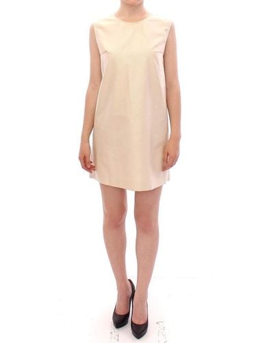 Andrea Incontri Sleeveless Shift Mini Dress - Natural