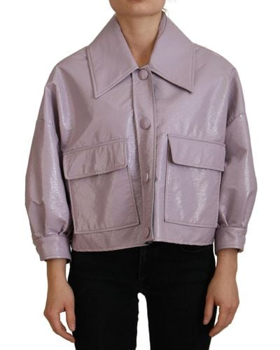 Dolce & Gabbana Chic Cropped Jacket - Purple
