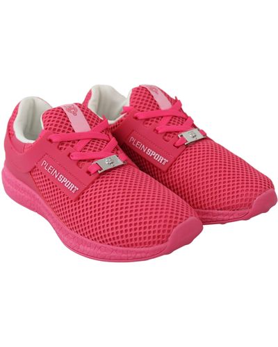 Philipp Plein Fuxia Beetroot Polyester Runner Becky Trainers Shoes - Red