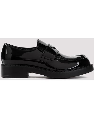 Prada Black Patent Calf Leather Loafers