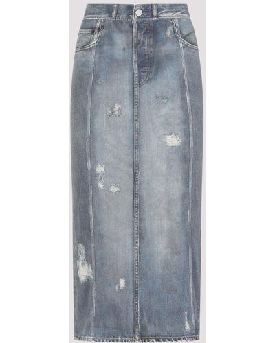 Acne Studios Denim Blue Cotton Skirt