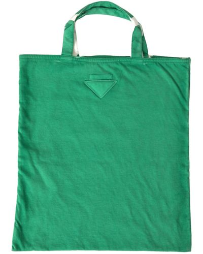 Prada Elegant Fabric Tote Bag - Green