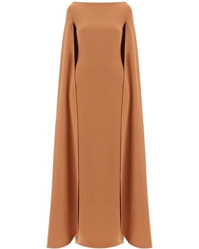 Solace London Maxi Dress Sadie With Cape Sleeves - Brown