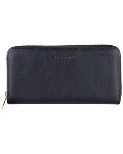 Baldinini Black Leather Wallet - Blue