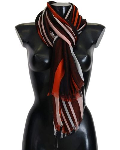 Dolce & Gabbana Elegant Silk Fringed Scarf - Black