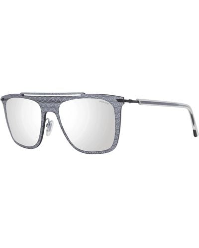 Police Spl581 Mirrored Aviator Sunglasses - Gray
