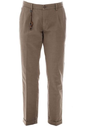 Yes-Zee Brown Cotton Jeans & Pant - Grey