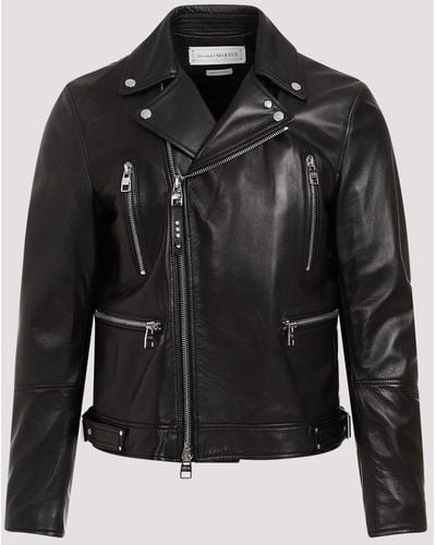 Alexander McQueen Black Lamb Leather Biker Jacket